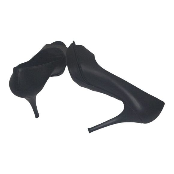 Vera Wang Pumps Women Sz 9.5 M Lavender Leather Stiletto Black Workwear - Picture 5 of 9